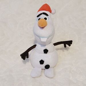 Ty Sparkle Disney Frozen Olaf Beanie Buddy with Santa Hat Christmas 7" Inch
